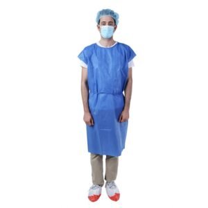 Blue PP+PE No sleeve Isolation Gown