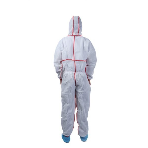 White SMS Coverall With Bound Seams - Image 2