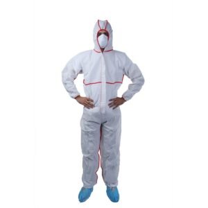 White SMS Coverall With Bound Seams