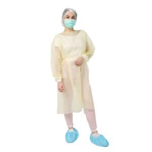 Yellow PP+PE Isolation Gown