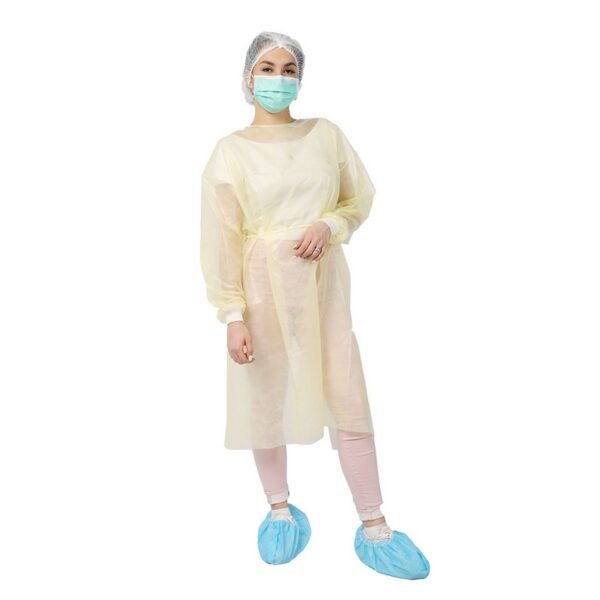 Yellow PP+PE Isolation Gown