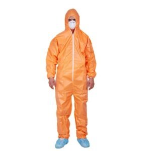 Orange Microporous Coverall With Hood